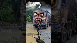 Wow 😱😱Ada Truk Kontainer Besar, Truk Tangki Pertamina, Truk Oleng Berubah Jadi Zombie#shorts