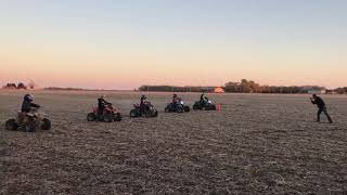 Kid quad arm drop drag race Polaris Predator 90 vs Polaris Outlaw 110