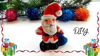 Mała figurka Świętego Mikołaja z masy ceramicznej do dekoracji świątecznych 🤶 DIY 🎄Jak zrobić?🙂👍