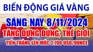 Giá vàng hôm nay 8/11: tăng dựng đứng, thế giới tiến thẳng lên mốc 2.700 USD/ounce