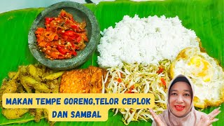 karedok toge.ikan asin kecil.tempe.telor ceplok ‼️tak lupa sambel dan lalaban nikmaaat banget