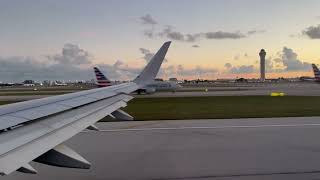 Airplane departing from MIA.