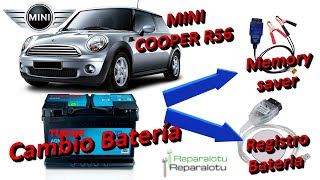 Cambio batería mini Cooper R56 2007, 2008, 2009, 2010, 2011, 2012, ,2013, 2014, 2015