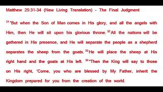 Matthew 25:31-34 Come and inherit the Kingdom