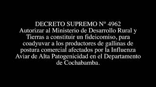 DECRETO SUPREMO N° 4962 - Autorizar al Ministerio de Desarrollo Rural a constituir un fideicomiso