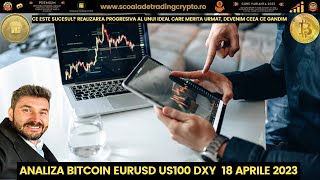 ANALIZA BITCOIN EURUSD US100 18 Aprilie 2023! Zi minunată🤗🙏