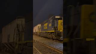 CSX 68 CW44AC leads CSX M410 with CSX 4423 GP40-2 trailing at Piscataway