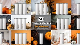 50 Fall Tumbler Mock Ups Canva Tutorial