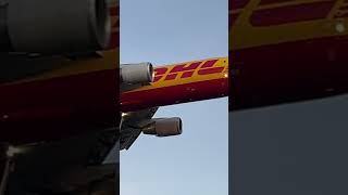 Awesome sunset slow-mo landing DHL cargo into EMA