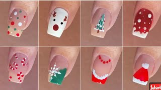 10 Easy Christmas nailart designs ideas || Nail art for beginners|| Nail art at home 💅