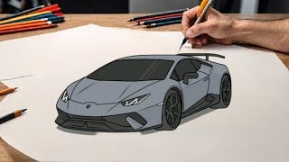 How to draw a LAMBORGHINI HURACAN Parformante / drawing Lamborghini huracan