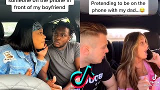 Pretending to Fight with Someone on the Phone in Front of my Boyfriend | TikTok Compilation