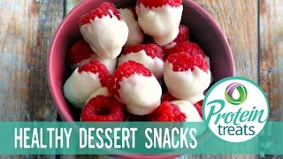 No Bake White Chocolate Raspberries Protein Treats by Nutracelle