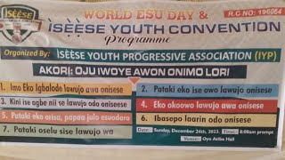 WORLD ESU DAY & ÌSẸ̀Ẹ̀SE YOUTH CONVENTION ORGANIZED BY ÌSẸ̀Ẹ̀SE YOUTH PROGRESSIVE ASSOCIATION (IYP)