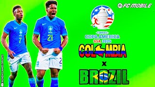 COLÔMBIA X BRASIL SIMULAÇÃO COPA AMÉRICA FIFA 16 MOD EA FC 2024 MOBILE