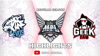 EVOS LEGENDS vs GEEK FAM | REGULAR SEASON WEEK 2 DAY 2 | MPL ID S12 | HIGHLIGHTS