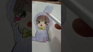 BTS members chibi drawing series.1 | pencil drawing flowers | #shortvideo #viral #youtubeshort