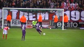 Stade de Reims-Toulouse, 18/10/2013, but de Braithwaith sur penalty