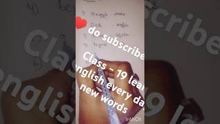 Class - 19 learn english every day new words