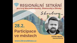 1. Regionální setkání - PARTICIPACE ve městech 28/02 2023