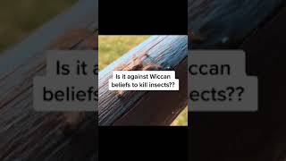 Is it against Wiccan beliefs to kill insects? 🐜