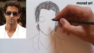 Hrithik Roshan drawing/ How to draw Hrithik Roshan in pencil🎨🖍