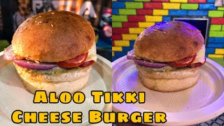 Aloo Tikki Cheese Burger | Veg Burger | Making of Cheese Burger #short #shorts #shortvideo