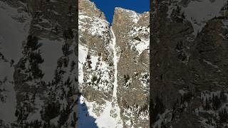 Skiing POV of a Steep, Tight Couloir