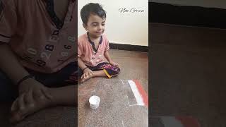 How to draw Indian National Flag by 3year old kid