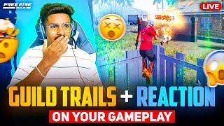 GUILD TEST 😍 REACTION ON YOUR GAMEPLAY 1vs1, 1vs2, 1vs3 Or 1vs4🔥NANI DINO  👑 || TELUGU FACECAM LIVE🛑