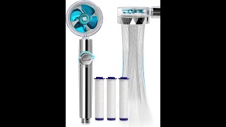 Handheld Turbo Fan Shower, Hydro Jet Shower Head Kit with 3 Filter