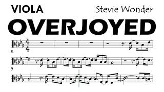 OVERJOYED Viola Original Version Sheet Music Backing Track Partitura Stevie Wonder