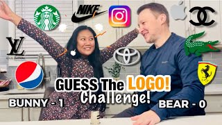 GUESS THE LOGO CHALLENGE with MY POLISH AMERICAN HUSBAND! #couplecomedy Bear&Bunny channel