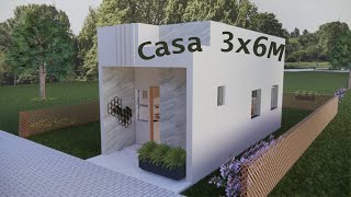 Projeto de casa pequena 3x6 metro. QUITINETE PARA ALUGAR l Small house 3x6 meters.