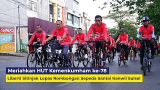 Meriahkan HUT Kemenkumham ke-78, Liberti Sitinjak Lepas Rombongan Sepeda Santai Kanwil Sulsel