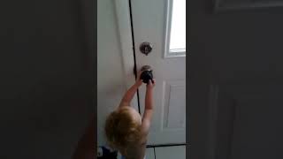 Childproof doorknob. Yeah, right!