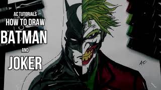 MY FIRST TIME USING COPIC MARKERS😱!! How to Draw Batman and Joker