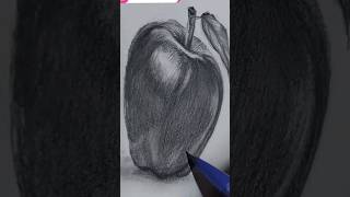 object drawing with graphite pencil | realistic apple drawing | shorts #shorts #youtubeshorts