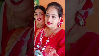 Laal Saree Lal Tip ❤️❤️❤️ #durgamata #durgapuja #ytshort #youtubeshorts #shortsindia #trend