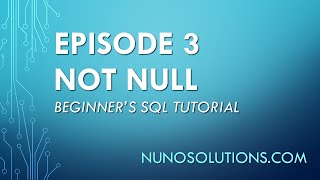 SQL Server - Required Columns using "NOT NULL" (Episode 3)