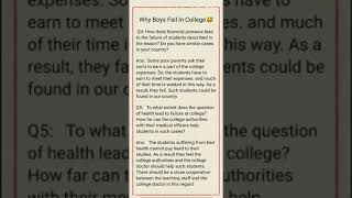 "Why Boys👦 Fail In College" easy questions answers part 2