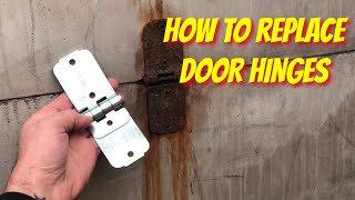 HOW to REPLACE Box Truck Door HINGES Remove RIVETS