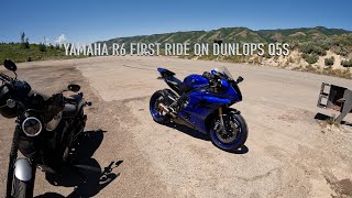 First Ride on the Yamaha R6 with new Dunlops Q5s and Review