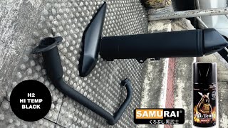 Paano Gawing Bago Ulit Ang Stock Pipe mo! DIY|SAMURAI HI TEMP PAINT [RAIDER 150]