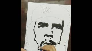 Che Guevara Drawing Step by step stencil art