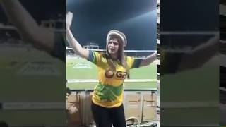 Zareen Khan get Excited on Pashtoo Music during Match