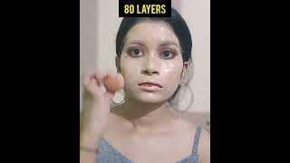 100 LAYERS OF FOUNDATION CHALLENGE||#shorts #100layersoffoundation #SA