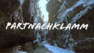 Partnachklamm in winter - icy gorge in Bavaria