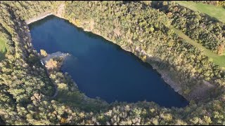 Lom Výkleky / Olomoucký kraj / DJI mini 4 PRO / Sunset in stone quarry - Czech Republic - Europe