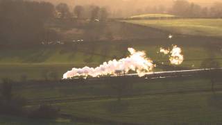 35028 Clan Line at Gomshall, 7 Jan 2012